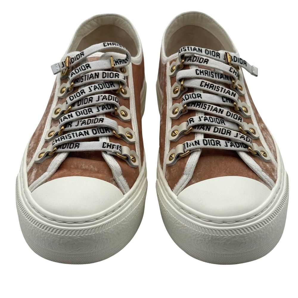 Christian Dior Walk'n'Dior Women's Size 7.5 EU 38.5 Pink Velvet Low Sneakers NEW - Picture 2 of 14
